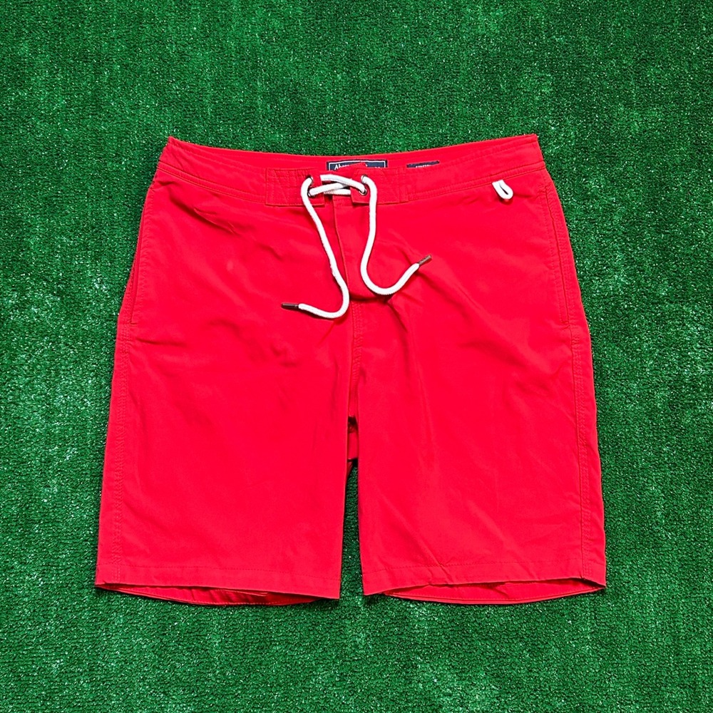 Abercrombie & Fitch Mens Swim Trunks 32 Red Y2K Aesthetic